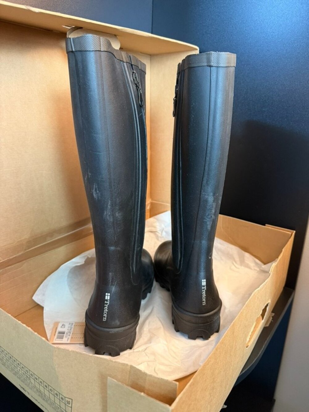 Tretorn Black Waterproof Tall Rain Boots Women's Size 10 - Picture 6 of 10